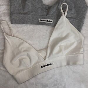 Saski Collection Off White Sports Bra Size S